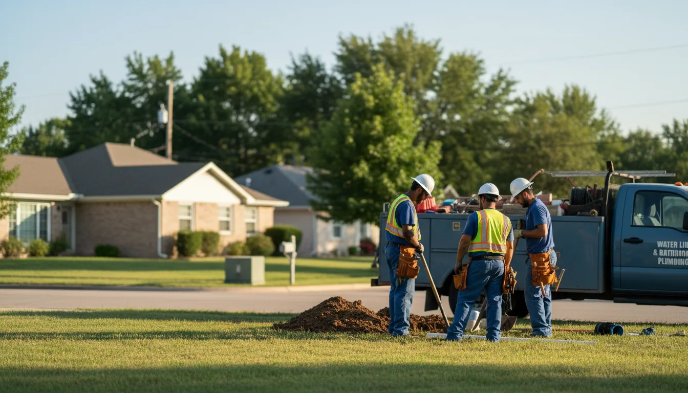 Residential water line and bathroom plumbing service in Russell, AR